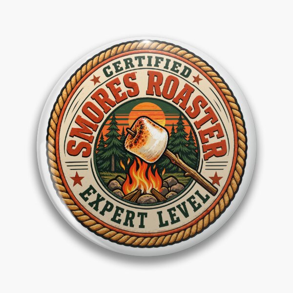 Item preview, Certified Smores Roaster Badge Funny Camping Patch S'mores Marshmallow designed and sold by ZIGLWORKS.