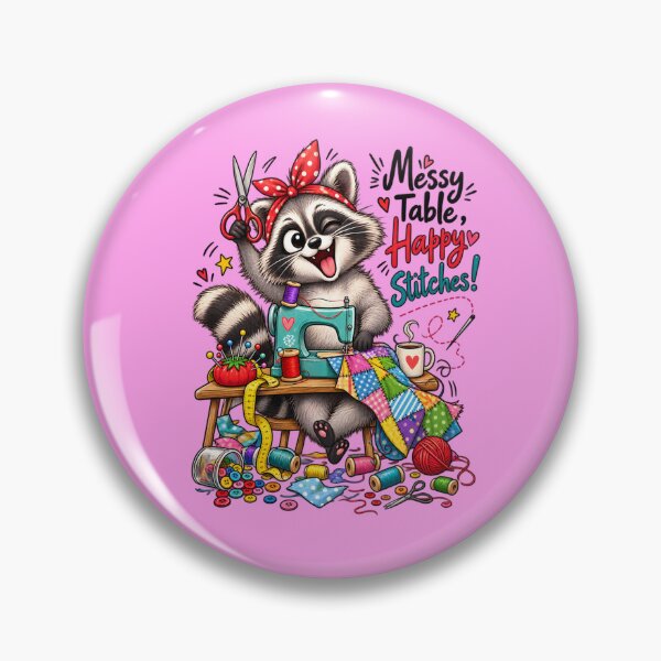 Item preview, Funny Sewing Raccoon – Cute Seamstress & Sewing Lover Design designed and sold by EverStitchStudio ★★★★★.