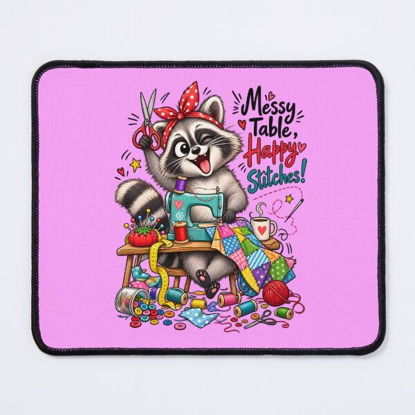 Item preview, Funny Sewing Raccoon – Cute Seamstress & Sewing Lover Design designed and sold by EverStitchStudio ★★★★★.