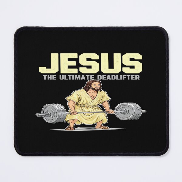 Item preview, Jesus Deadlifting Power Strength Design – Faith Meets Fitness Gym Motivation Artwork designed and sold by Bright Nest Studio.