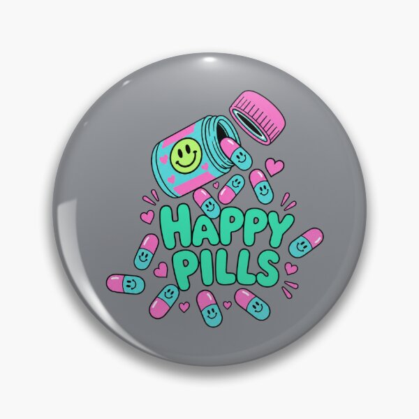 Item preview, Happy Pills – Cute Pink and Blue Smiling Capsules designed and sold by Aimetoi.