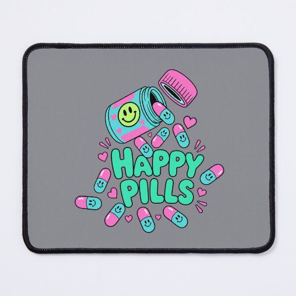 Item preview, Happy Pills – Cute Pink and Blue Smiling Capsules designed and sold by Aimetoi.