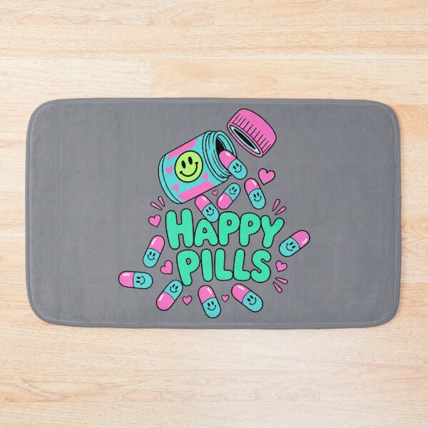 Item preview, Happy Pills – Cute Pink and Blue Smiling Capsules designed and sold by Aimetoi.