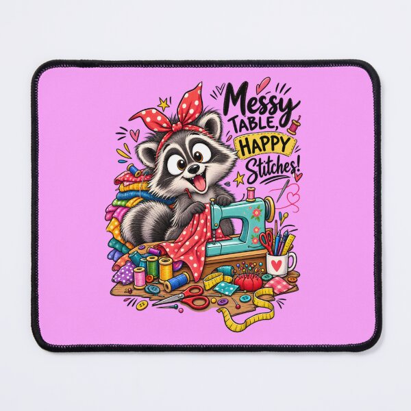 Item preview, Funny Sewing Raccoon – Cute Seamstress & Sewing Lover Design designed and sold by EverStitchStudio ★★★★★.