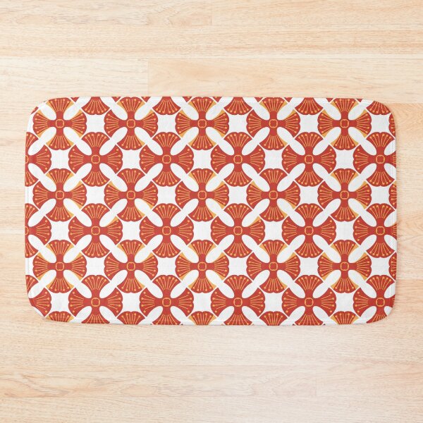 Item preview, Red Botanical Fan Seamless Pattern designed and sold by Soul Path Studio.