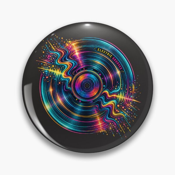 Item preview, Electric Grooves – Abstract Neon Vinyl Record designed and sold by Golden Era Studio.
