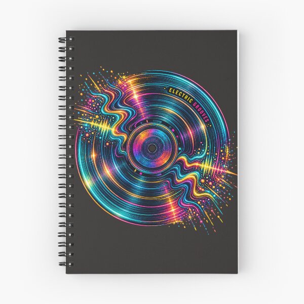 Item preview, Electric Grooves – Abstract Neon Vinyl Record designed and sold by Golden Era Studio.