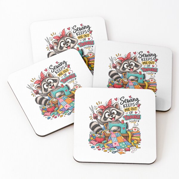 Item preview, Funny Sewing Raccoon – Cute Seamstress & Sewing Lover Design designed and sold by EverStitchStudio ★★★★★.