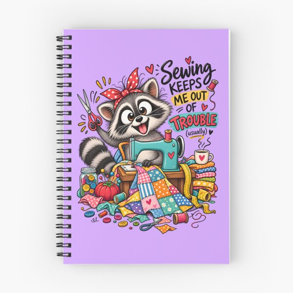 Item preview, Funny Sewing Raccoon – Cute Seamstress & Sewing Lover Design designed and sold by EverStitchStudio ★★★★★.