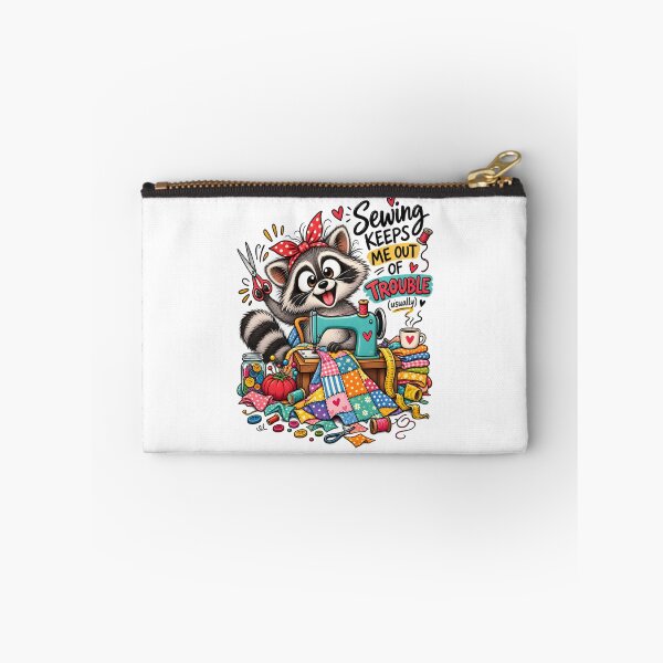 Item preview, Funny Sewing Raccoon – Cute Seamstress & Sewing Lover Design designed and sold by EverStitchStudio ★★★★★.
