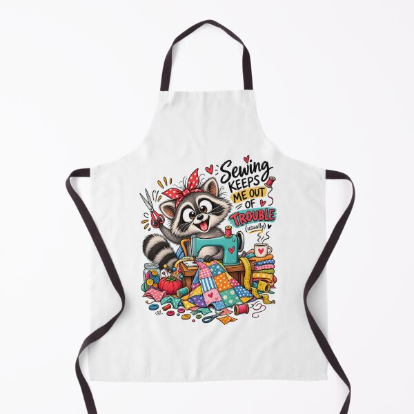 Item preview, Funny Sewing Raccoon – Cute Seamstress & Sewing Lover Design designed and sold by EverStitchStudio ★★★★★.