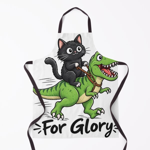 Item preview, Funny Black Cat Riding T-Rex – For Glory Dinosaur Cat Lover Doodle designed and sold by TeehMeow.