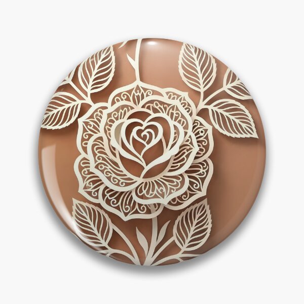 Item preview, 3D Paper Cut Rose Wall Art Print | Terracotta Warm Orange Botanical Poster | Intricate White Rose Silhouette | Boho Modern Floral Decor designed and sold by SergioMiklos.