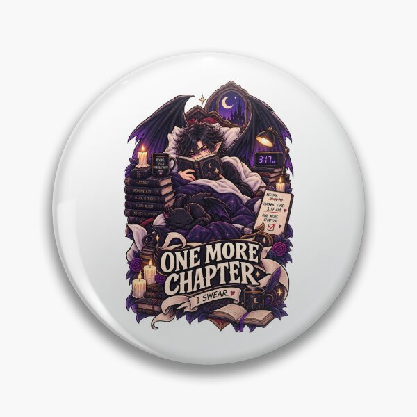 Item preview, One More Chapter I Swear – Funny Dark Romantasy Book Lover Chibi designed and sold by JPCuteDesign.