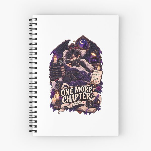 Item preview, One More Chapter I Swear – Funny Dark Romantasy Book Lover Chibi designed and sold by JPCuteDesign.