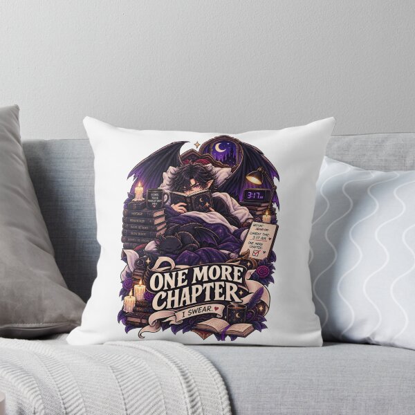 Item preview, One More Chapter I Swear – Funny Dark Romantasy Book Lover Chibi designed and sold by JPCuteDesign.