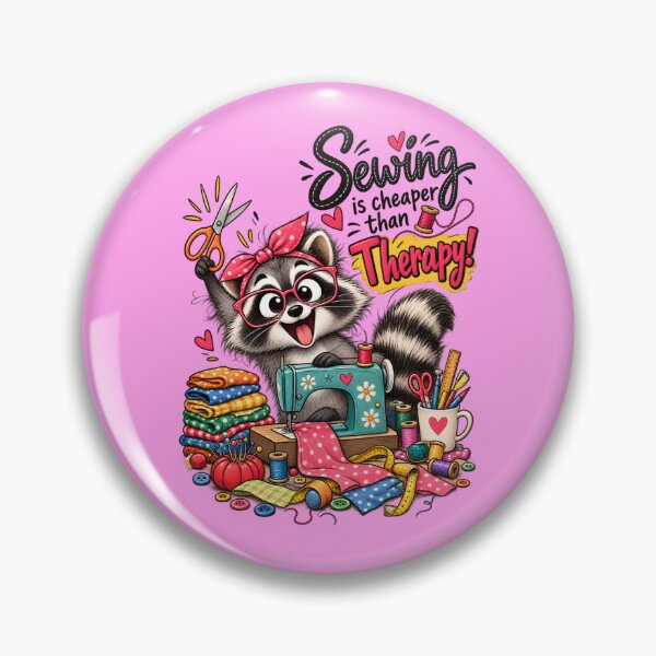 Item preview, Funny Sewing Raccoon – Cute Seamstress & Sewing Lover Design designed and sold by EverStitchStudio ★★★★★.