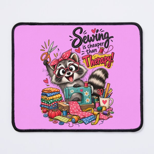 Item preview, Funny Sewing Raccoon – Cute Seamstress & Sewing Lover Design designed and sold by EverStitchStudio ★★★★★.
