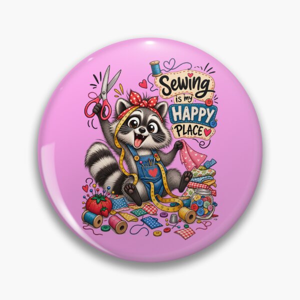 Item preview, Funny Sewing Raccoon – Cute Seamstress & Sewing Lover Design designed and sold by EverStitchStudio ★★★★★.