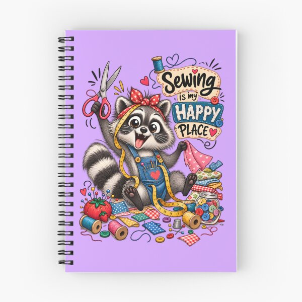 Item preview, Funny Sewing Raccoon – Cute Seamstress & Sewing Lover Design designed and sold by EverStitchStudio ★★★★★.