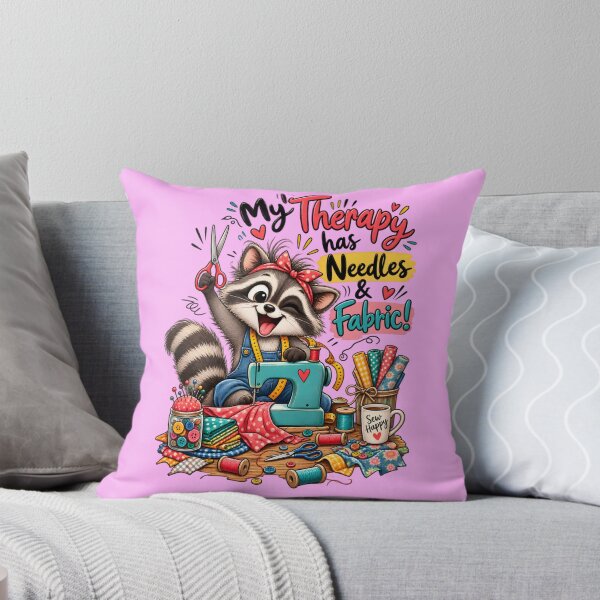 Item preview, Funny Sewing Raccoon – Cute Seamstress & Sewing Lover Design designed and sold by EverStitchStudio ★★★★★.