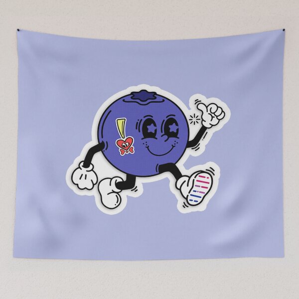 Item preview, bisexual lgbt pride blueberry cartoon colorful fruit designed and sold by Kyna Arts.