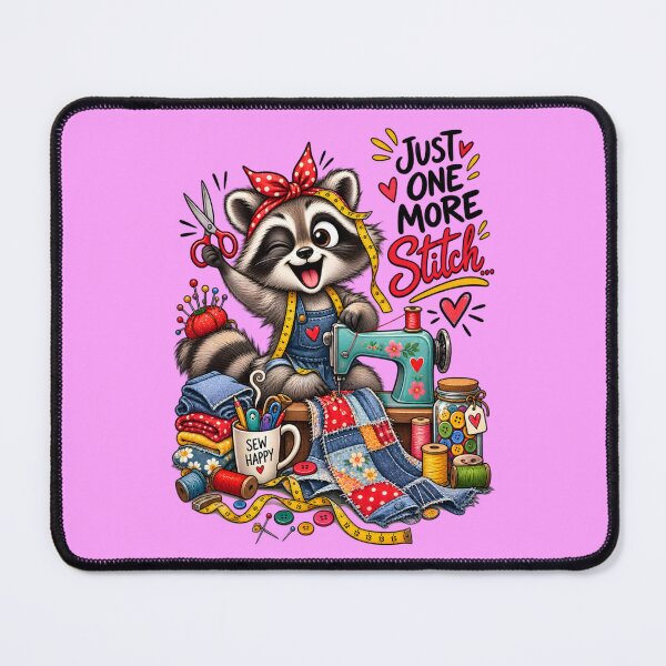 Item preview, Funny Sewing Raccoon – Cute Seamstress & Sewing Lover Design designed and sold by EverStitchStudio ★★★★★.