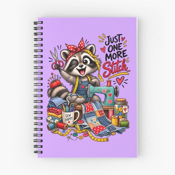 Item preview, Funny Sewing Raccoon – Cute Seamstress & Sewing Lover Design designed and sold by EverStitchStudio ★★★★★.