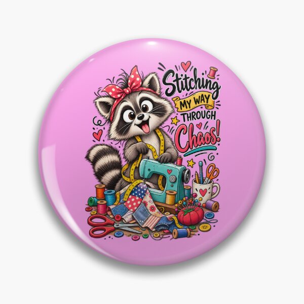 Item preview, Funny Sewing Raccoon – Cute Seamstress & Sewing Lover Design designed and sold by EverStitchStudio ★★★★★.