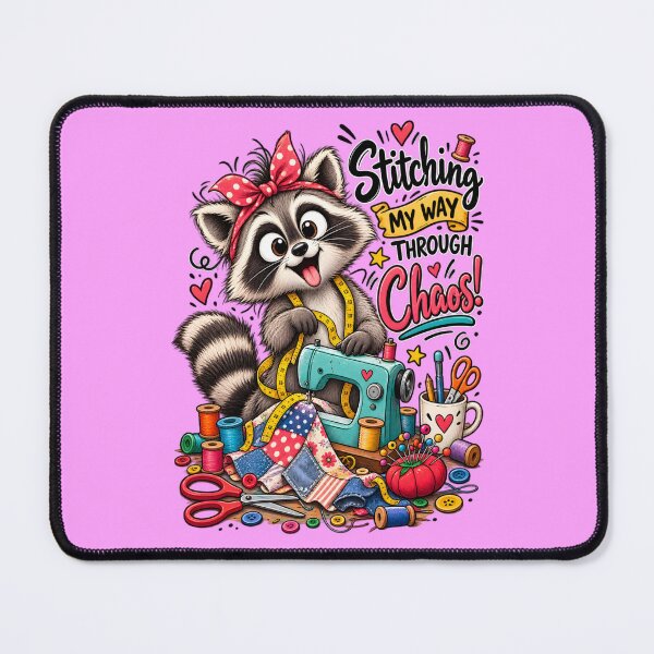 Item preview, Funny Sewing Raccoon – Cute Seamstress & Sewing Lover Design designed and sold by EverStitchStudio ★★★★★.