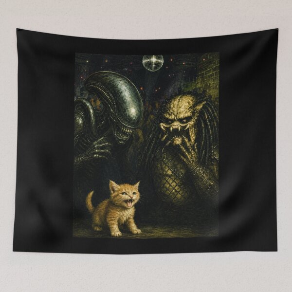 Item preview, Alien Predator With Tiny Kitten Parody designed and sold by zwawji.