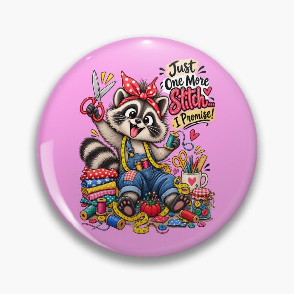 Item preview, Funny Sewing Raccoon – Cute Seamstress & Sewing Lover Design designed and sold by EverStitchStudio ★★★★★.