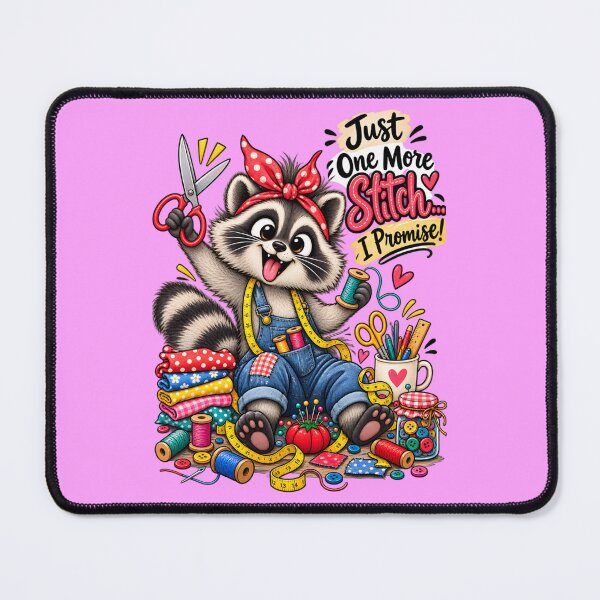 Item preview, Funny Sewing Raccoon – Cute Seamstress & Sewing Lover Design designed and sold by EverStitchStudio ★★★★★.