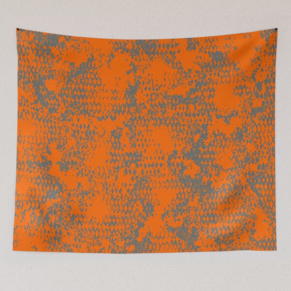 Item preview, Modern Distressed Python Print Pattern | Orange & Gray designed and sold by Frohyou.