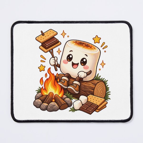 Item preview, Cute Marshmallow Camping Kawaii Smores Character Funny Camper designed and sold by ZIGLWORKS.