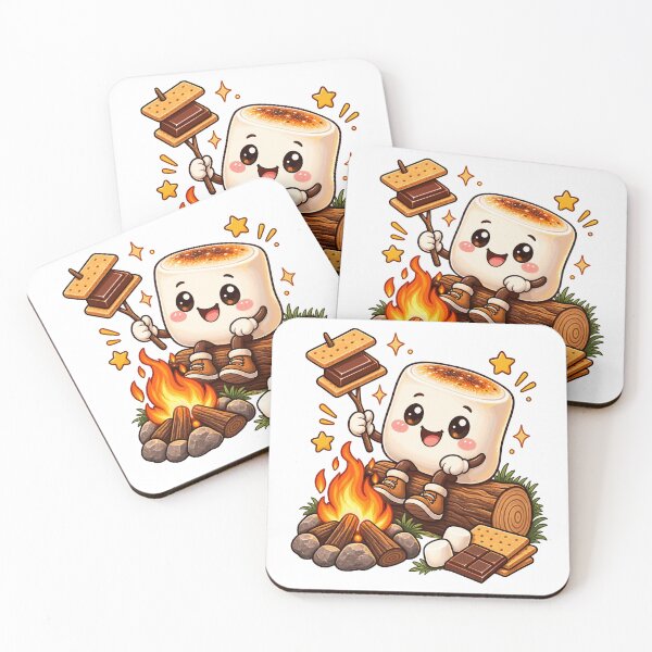 Item preview, Cute Marshmallow Camping Kawaii Smores Character Funny Camper designed and sold by ZIGLWORKS.