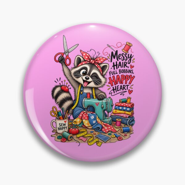 Item preview, Funny Sewing Raccoon – Cute Seamstress & Sewing Lover Design designed and sold by EverStitchStudio ★★★★★.