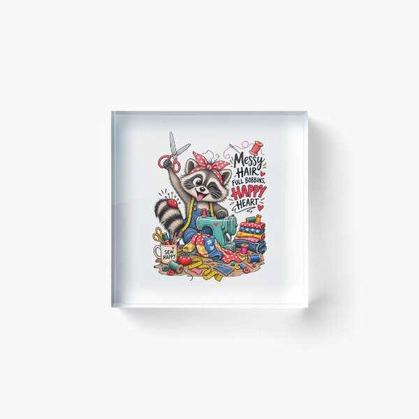 Item preview, Funny Sewing Raccoon – Cute Seamstress & Sewing Lover Design designed and sold by EverStitchStudio ★★★★★.