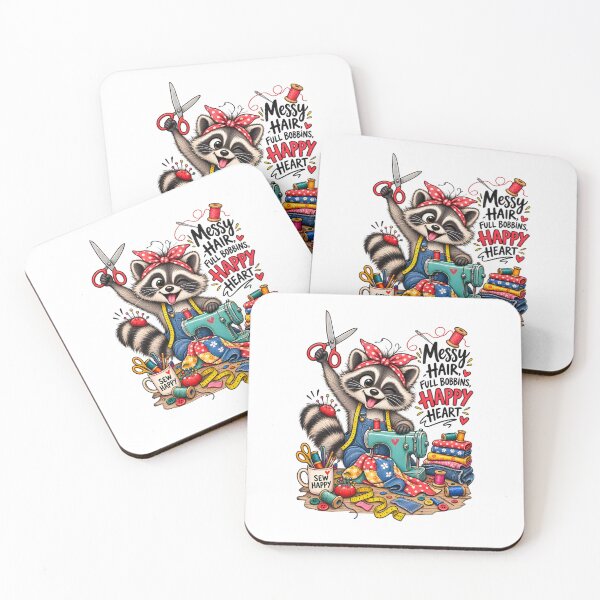 Item preview, Funny Sewing Raccoon – Cute Seamstress & Sewing Lover Design designed and sold by EverStitchStudio ★★★★★.