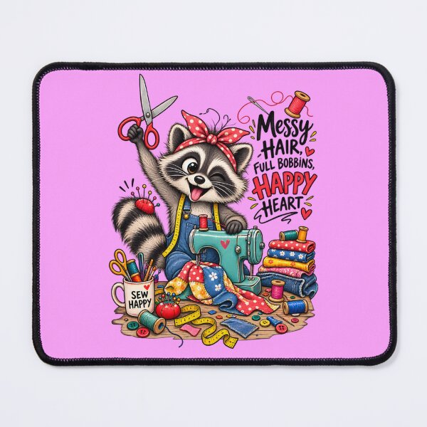 Item preview, Funny Sewing Raccoon – Cute Seamstress & Sewing Lover Design designed and sold by EverStitchStudio ★★★★★.