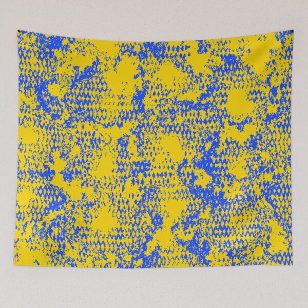 Item preview, Modern Distressed Python Print Pattern | Yellow & Blue designed and sold by Frohyou.