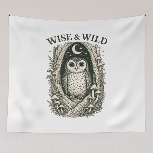 Item preview, Wise And Wild Owl Tree Hollow Nature Art designed and sold by Hearth & Hollow.