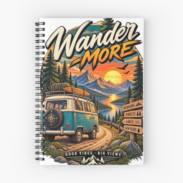 Item preview, Wander More Vintage Mountain Road Adventure designed and sold by Print Print On.