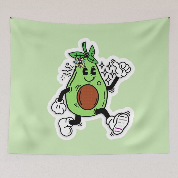 Item preview, asexual lgbt pride avocado cartoon colorful fruit designed and sold by Kyna Arts.