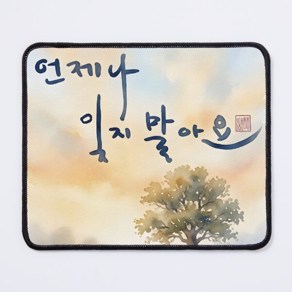 Item preview, Korean Calligraphy Never Forget with Watercolor Landscape designed and sold by K-Brush.
