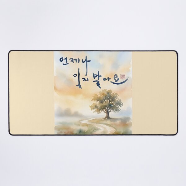 Item preview, Korean Calligraphy Never Forget with Watercolor Landscape designed and sold by K-Brush.