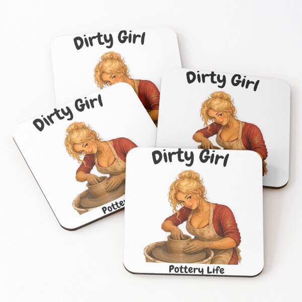 Item preview, Blonde Dirty Girl on Pottery Wheel designed and sold by SamanthaLPottery.