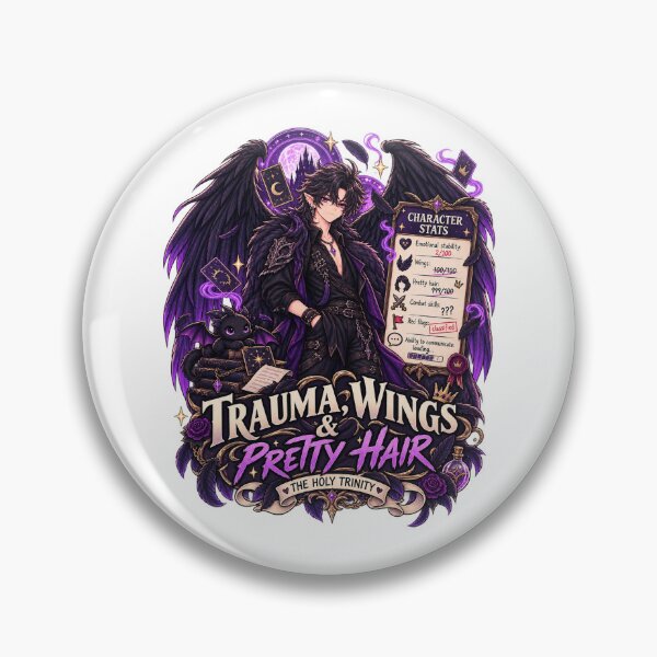 Item preview, Trauma Wings & Pretty Hair – Funny Dark Romantasy Chibi designed and sold by JPCuteDesign.