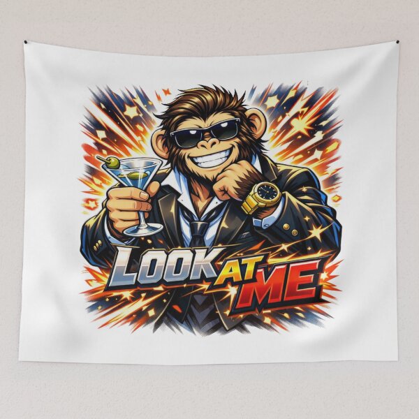 Item preview, LOOK AT ME Shōnen Edition – Confident Manga Chimp designed and sold by Cabrasco.