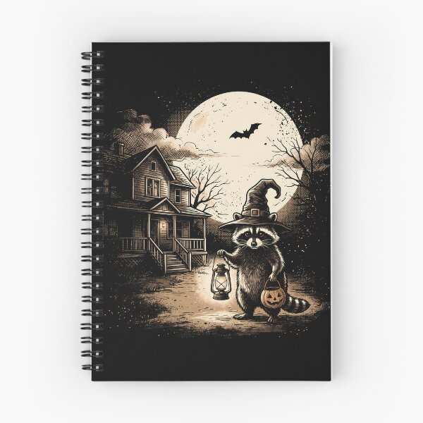 Item preview, funny Vintage Spooky Raccoon Halloween full moon gift designed and sold by Amzkao.
